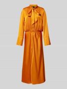 Marc Cain Maxikleid mit Schleifen-Detail in Orange, Größe 36