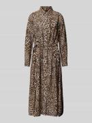Marc Cain Midikleid mit durchgehender Knopfleiste in Mittelbraun, Größ...