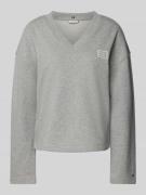 Tommy Hilfiger Sweatshirt mit Logo-Print in Mittelgrau, Größe L