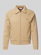 Lacoste Sweatjacke mit Logo-Badge in Beige, Größe L