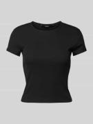 Vero Moda Regular Fit T-Shirt in Rippoptik Modell 'CHLOE' in Black, Gr...