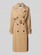 comma Trenchcoat mit Taillengürtel in Camel, Größe 34