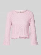 Only Cropped Strickpullover mit Baumwoll-Anteil Modell 'NOLA' in Rosa,...