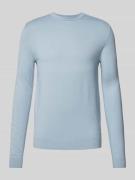 HUGO Strickpullover mit Rundhalsausschnitt Modell 'Cody' in Hellblau, ...