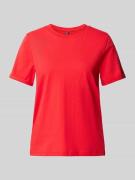 Pieces Regular Fit T-Shirt aus reiner Baumwolle Modell 'RIA' in Rot, G...