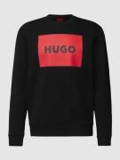 HUGO Sweatshirt mit Label-Print Modell 'Duragol' in Black, Größe M