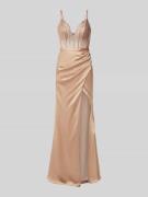 Luxuar Abendkleid mit Beinschlitz in Gold, Größe 44