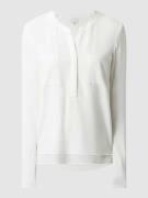 Milano Italy Bluse mit Brustleistentaschen in Offwhite, Größe S