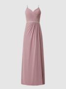 Luxuar Abendkleid mit Ziersteinen in Rosa, Größe 32