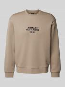 ARMANI EXCHANGE Sweatshirt mit Label-Stitching in Beige, Größe L