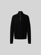 ISNURH Pullover mit Stehkragen in Black, Größe M