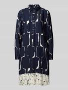 Milano Italy Knielanges Kleid mit kurzer Knopfleiste in Dunkelblau, Gr...