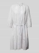 0039 Italy Knielanges Kleid mit Stehkragen Modell 'MILO' in Bleu, Größ...