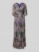 LACE & BEADS Abendkleid mit V-Ausschnitt in Lila, Größe XXS