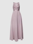 Luxuar Abendkleid mit Paillettenbesatz in Mauve, Größe 34