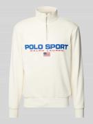 Polo Sport Sweatshirt mit Label-Print in Offwhite, Größe L