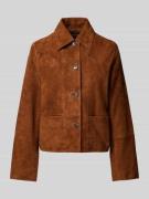 Zadig & Voltaire Jacke in Leder-Optik mit Eingrifftaschen Modell 'LESS...