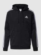 ADIDAS SPORTSWEAR Sweatjacke mit Logo-Streifen in Black, Größe L