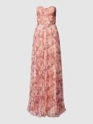 Unique Abendkleid mit floralen Muster in Koralle, Größe 40