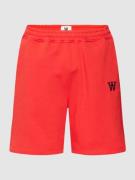 Wood Wood Sweatshorts mit Label-Stitching Modell 'Jax' in Rot, Größe S