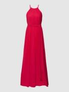 Mascara Abendkleid mit Plisseefalten in Koralle, Größe 44