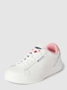 Tommy Jeans Ledersneaker mit Label-Detail in Weiss, Größe 37