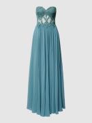 Mascara Abendkleid mit Spitzenbesatz in Eisblau, Größe 42