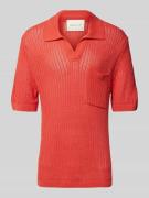 Gant Poloshirt aus Leinen-Mix in unifarbenem Design in Orange, Größe 3...
