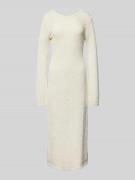 Gina Tricot Knielanges Strickkleid in Bouclé-Optik in Offwhite, Größe ...