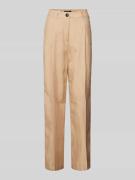 Marc Cain Wide Fit Stoffhose aus Viskose-Leinen-Mix in Sand, Größe 40