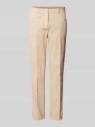 Cambio Slim Fit Hose mit Knopfverschluss Modell 'STELLA' in Camel, Grö...