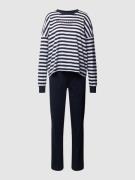 Marc O'Polo Pyjama mit Streifenmuster in Dunkelblau, Größe XS