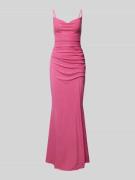 Swing Abendkleid in schimmerndem Design in Pink, Größe 42