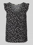 Tom Tailor Denim Blusentop mit Allover-Motiv-Print in Black, Größe S