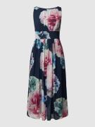Swing Cocktailkleid mit Allover-Muster in Marine, Größe 34