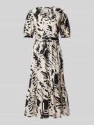 comma Midikleid mit Allover-Muster in Black, Größe 36