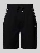 BOSS Sweatshorts mit Label-Stitching in Black, Größe L
