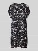 OPUS Knielanges Kleid mit Allover-Muster Modell 'Wularo dot' in Marine...