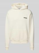 REVIEW Hoodie mit Label-Print in Ecru, Größe S