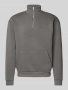 REVIEW Essentials Half-Zip Sweatshirt in Dunkelgrau, Größe XS