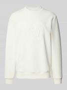 Lacoste Sweatshirt mit Label-Stitching in Offwhite, Größe L