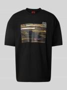 HUGO T-Shirt mit Motiv-Print Modell 'Daveley' in Black, Größe L