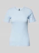 Pieces Slim Fit T-Shirt aus Baumwoll-Mix Modell 'RUKA' in Hellblau, Gr...