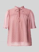 Vero Moda Regular Fit Bluse mit Spitzendetail Modell 'LEAH' in Altrosa...