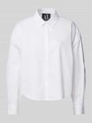 ARMANI EXCHANGE Regular Fit Hemdbluse mit Logo-Stitching in Weiss, Grö...