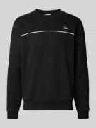 Lacoste Sweatshirt mit Logo-Badge Modell 'TAPE' in Black, Größe L