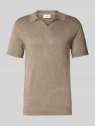 Lindbergh Slim Fit Poloshirt mit V-Ausschnitt Modell 'Ecovero' in Hell...