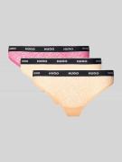 HUGO String mit elastischem Label-Bund im 3er-Pack in Pink, Größe L