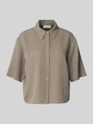 Marc O'Polo Denim Cropped Hemdbluse mit Knopfleiste in Oliv, Größe M