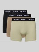 HUGO Boxershorts mit elastischem Label-Bund im 3er-Pack in Oliv, Größe...